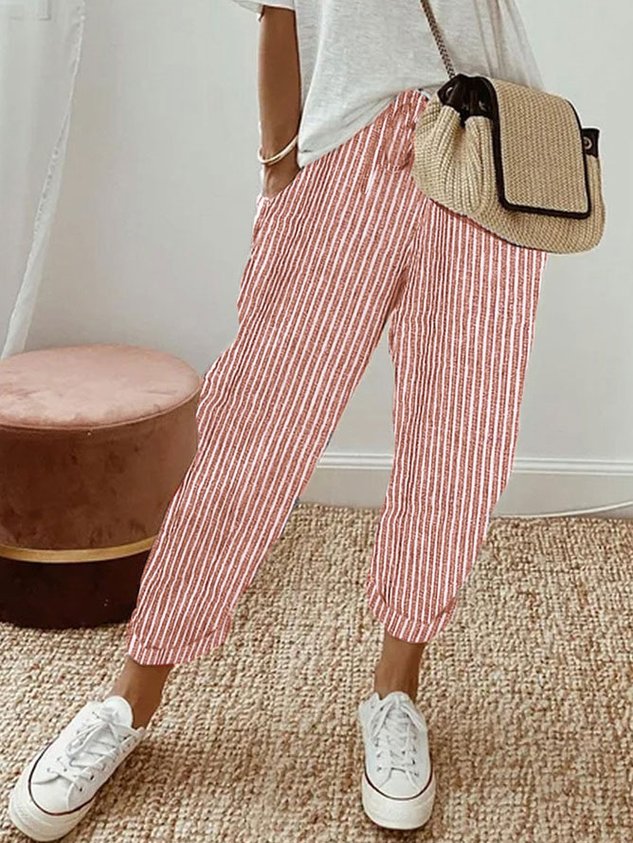 Elowyn | Relaxed Fit Linen Drawstring Trousers