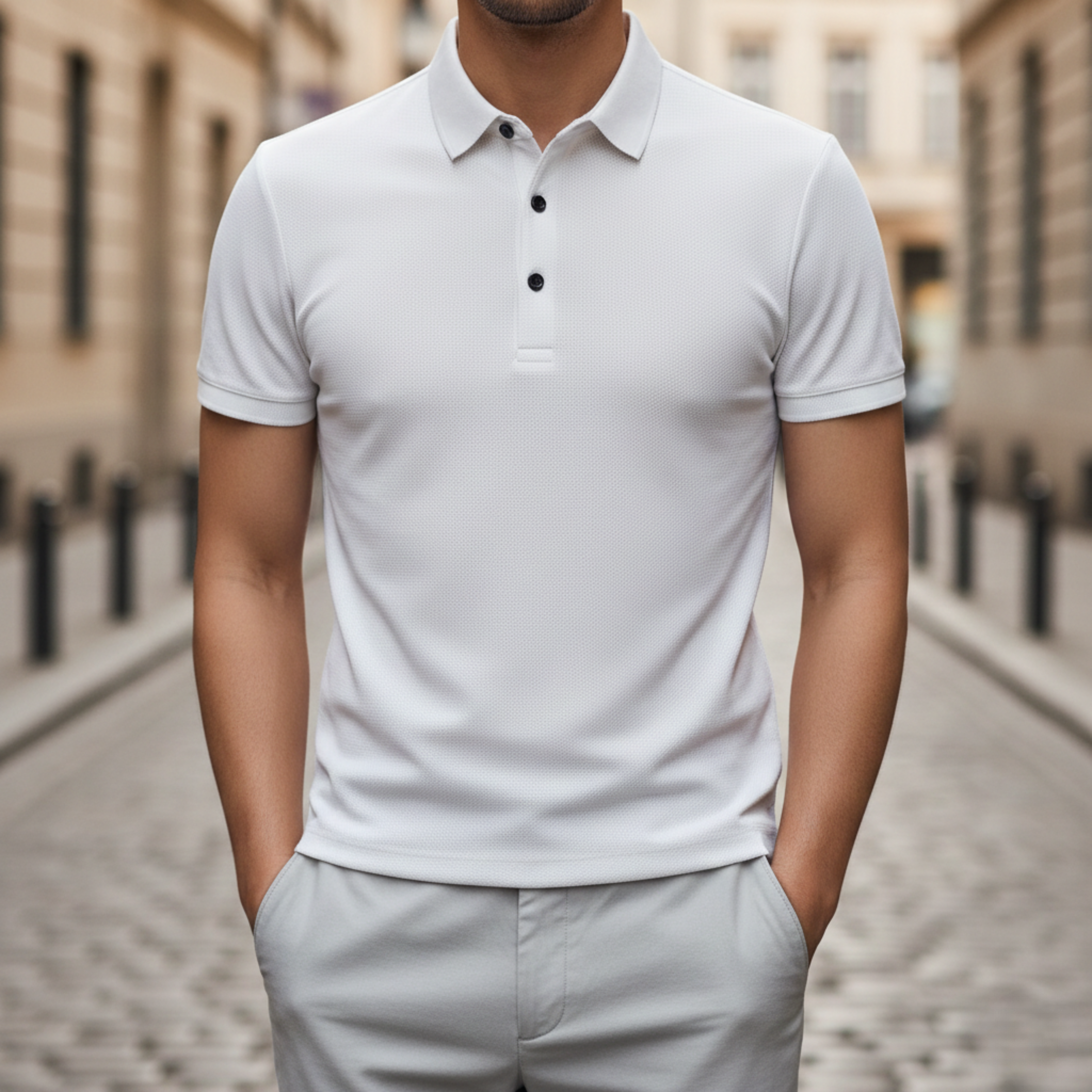 Adrian | Men's Textured Knit Short Sleeve Polo Shirt