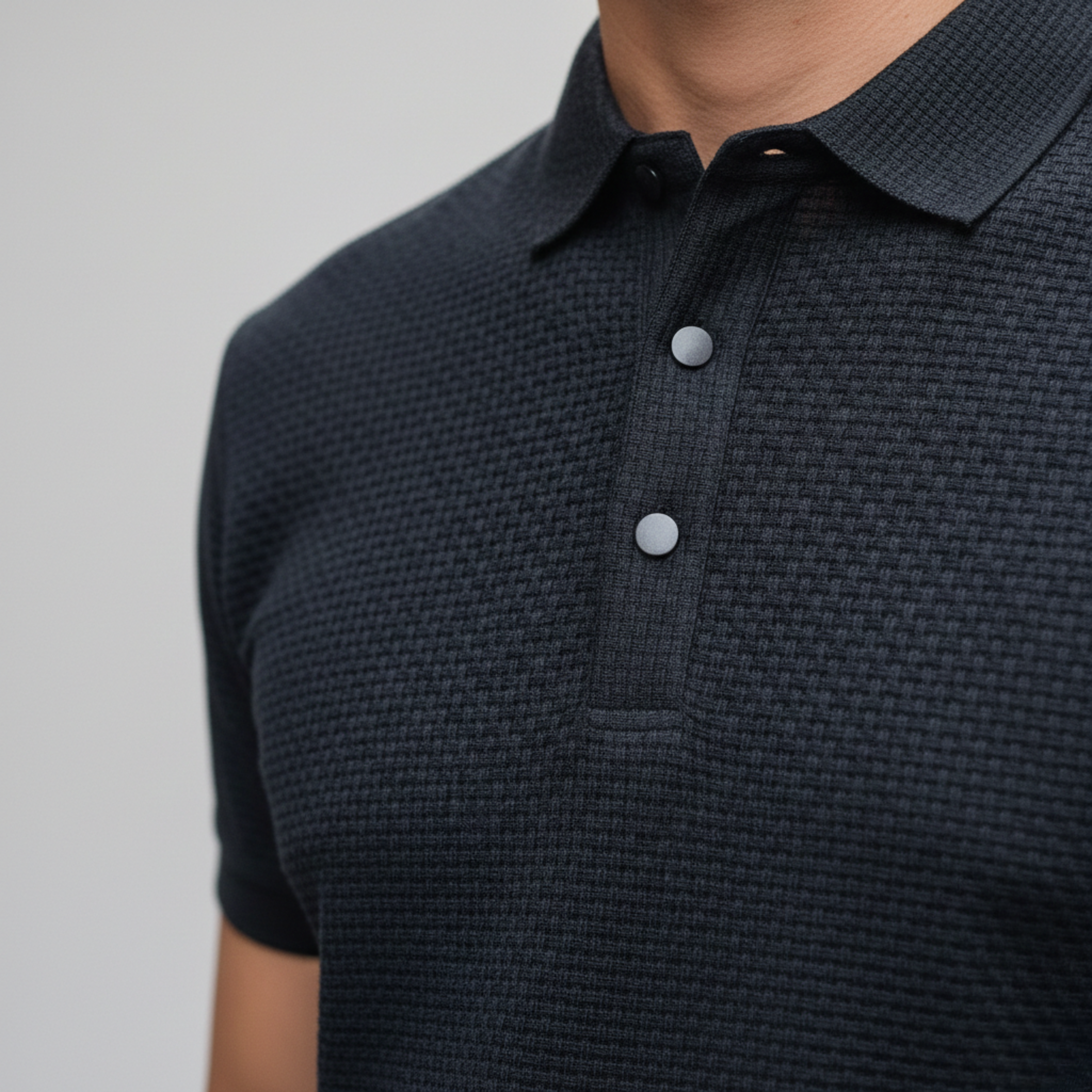 Adrian | Men's Textured Knit Short Sleeve Polo Shirt