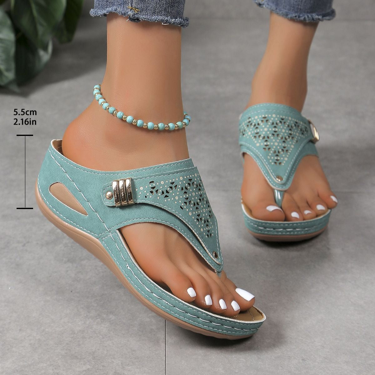 Marisol | Women's Comfort Wedge Flip Flop Sandals