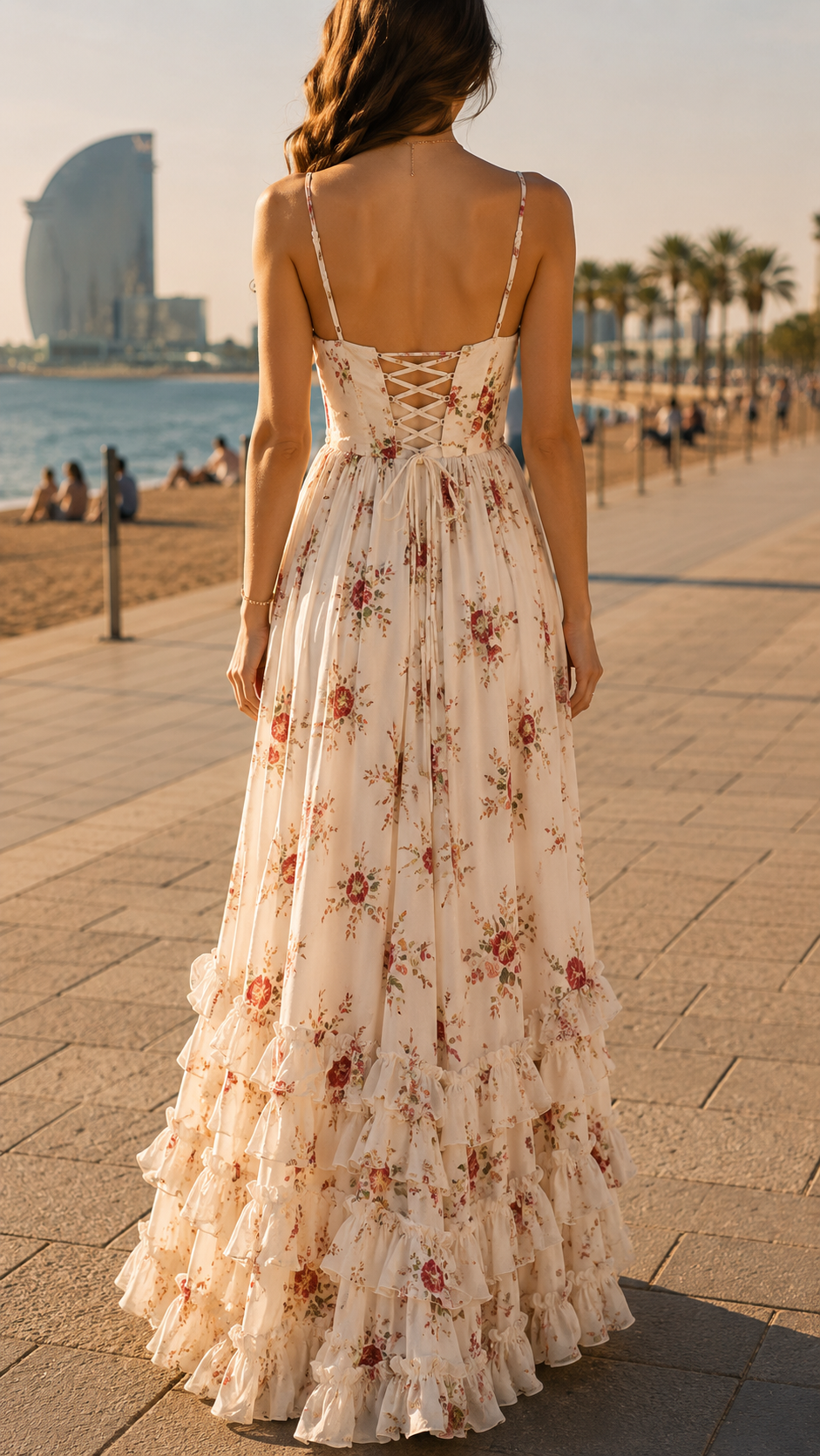 Isabella | Floral Corset Maxi Dress with Side Slit