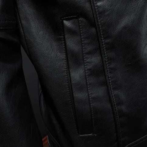 Ryder | Men's Leather Button Up Collared Trucker Jacket