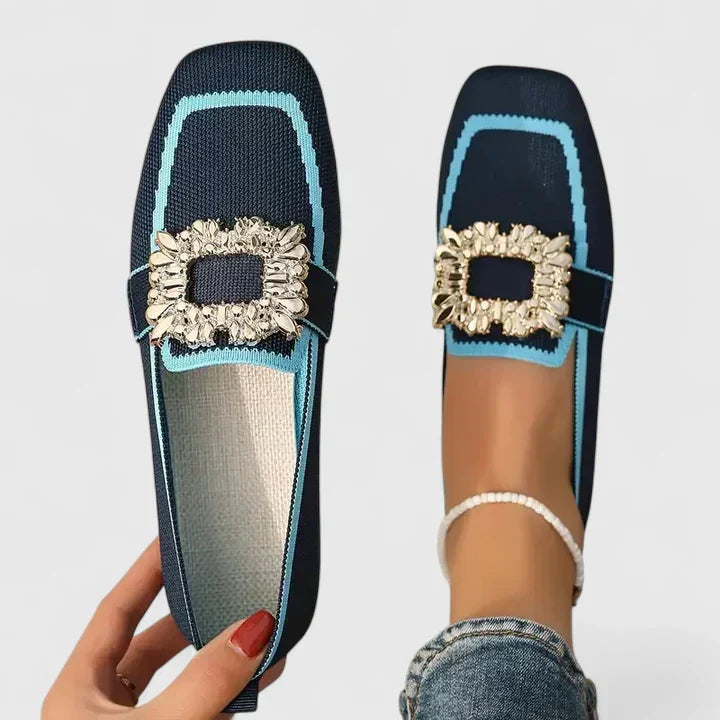 Celestine | Women's Embellished Square Toe Slip On Loafers