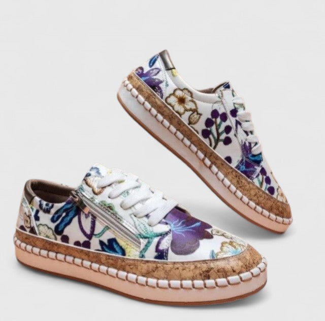 Virelle | Women's Floral Print Platform Lace Up Sneakers