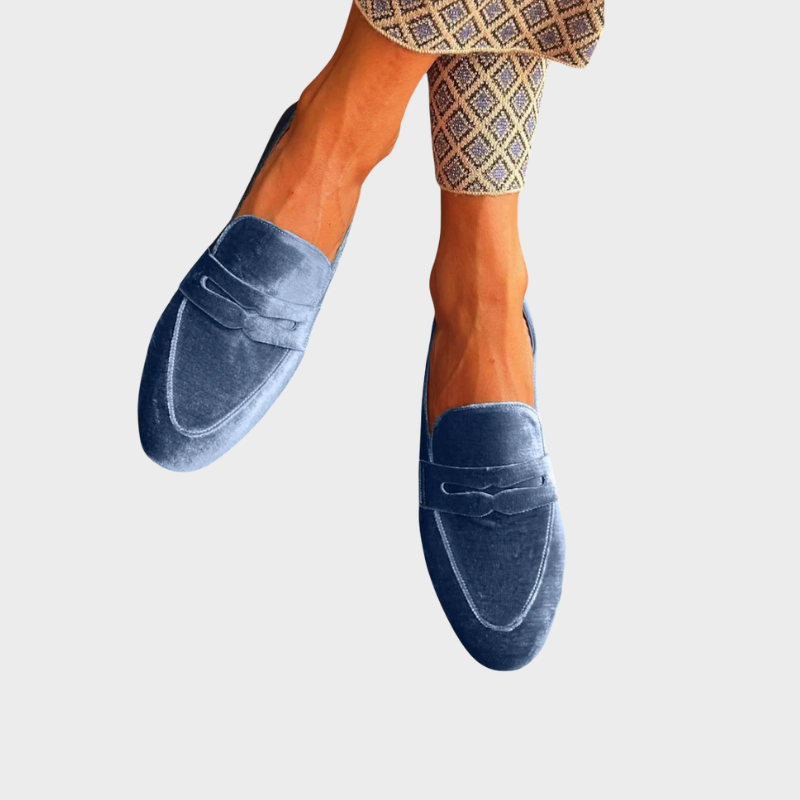 Celestia | Women's Velvet Penny Slip On Loafers