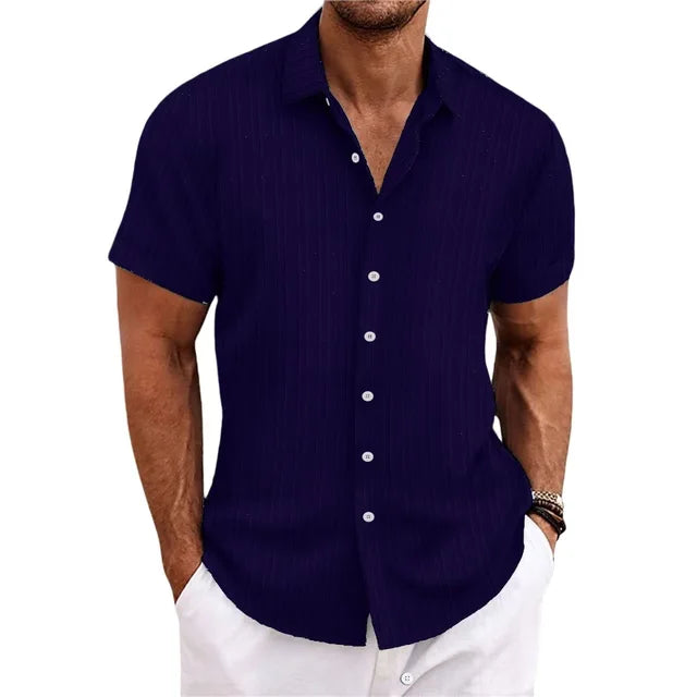 Dexter | Men's Short Sleeve Textured Button Down Shirt