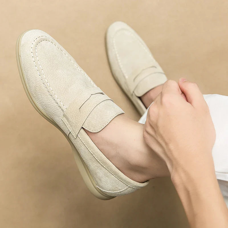 Theo | Men's Suede Penny Slip On Loafers