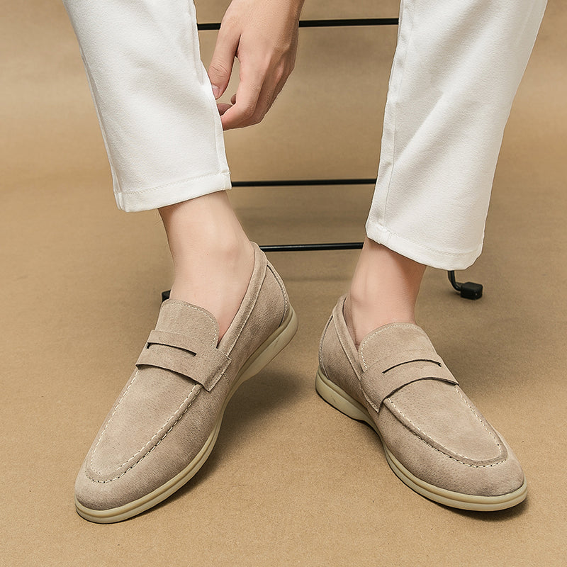 Theo | Men's Suede Penny Slip On Loafers