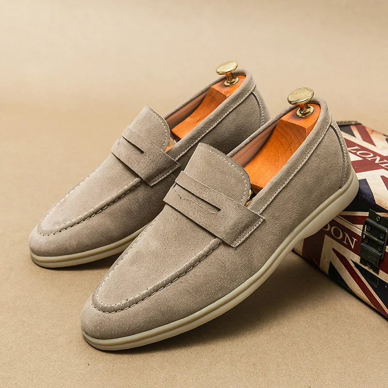 Theo | Men's Suede Penny Slip On Loafers