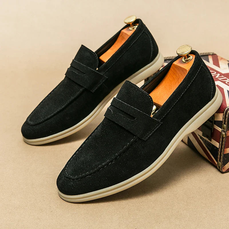 Theo | Men's Suede Penny Slip On Loafers