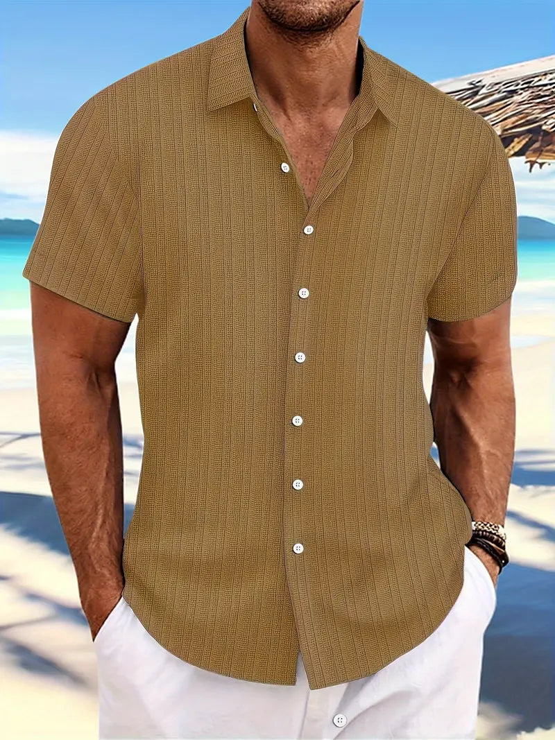 Dexter | Men's Short Sleeve Textured Button Down Shirt