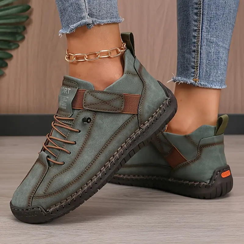 Valentina | Women's Lace Up Contrast Stitch Platform Sneakers