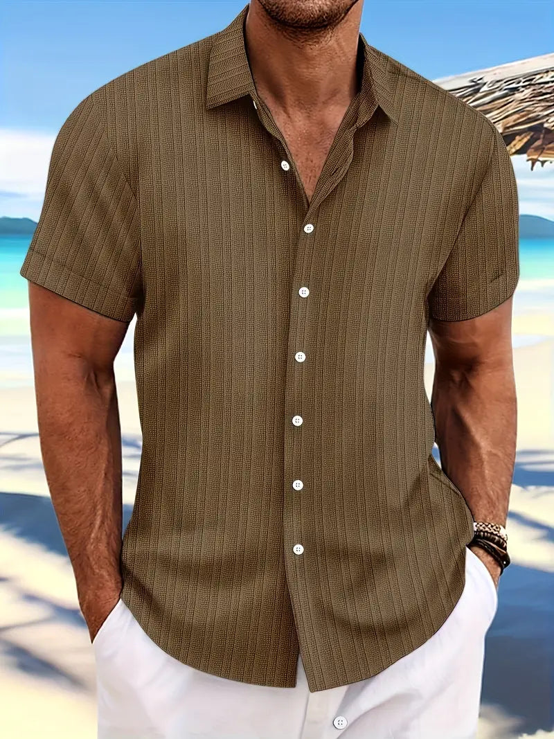Dexter | Men's Short Sleeve Textured Button Down Shirt