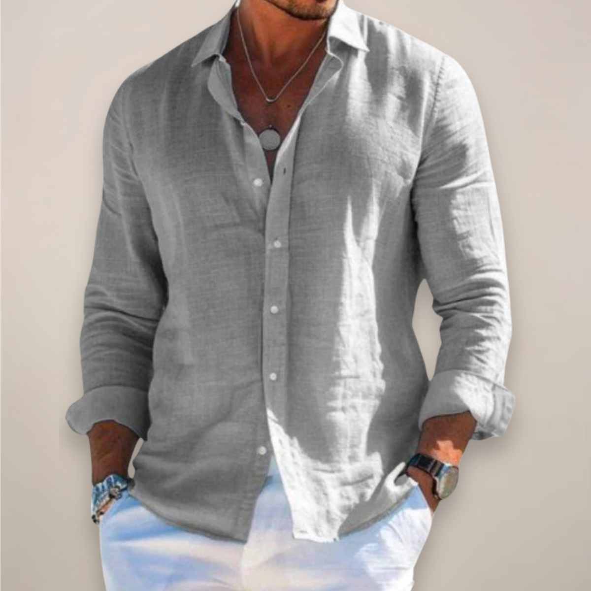 Felix | Men's Linen Long Sleeve Button Up Shirt