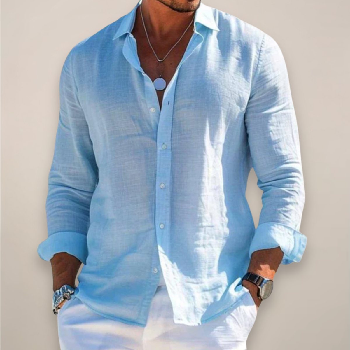 Felix | Men's Linen Long Sleeve Button Up Shirt