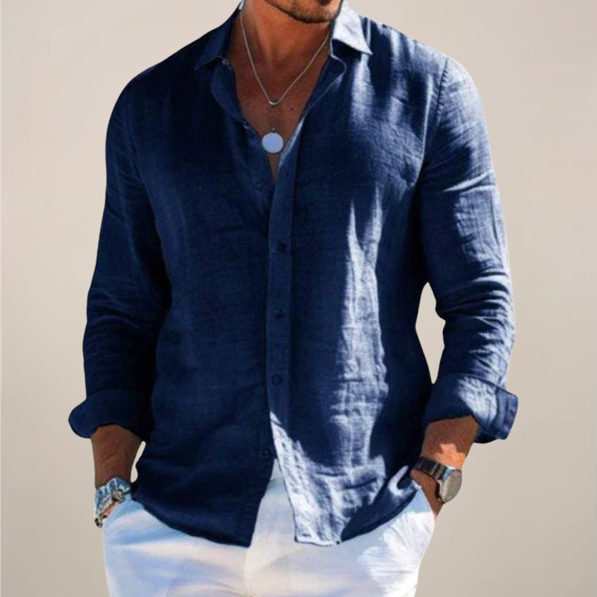 Felix | Men's Linen Long Sleeve Button Up Shirt