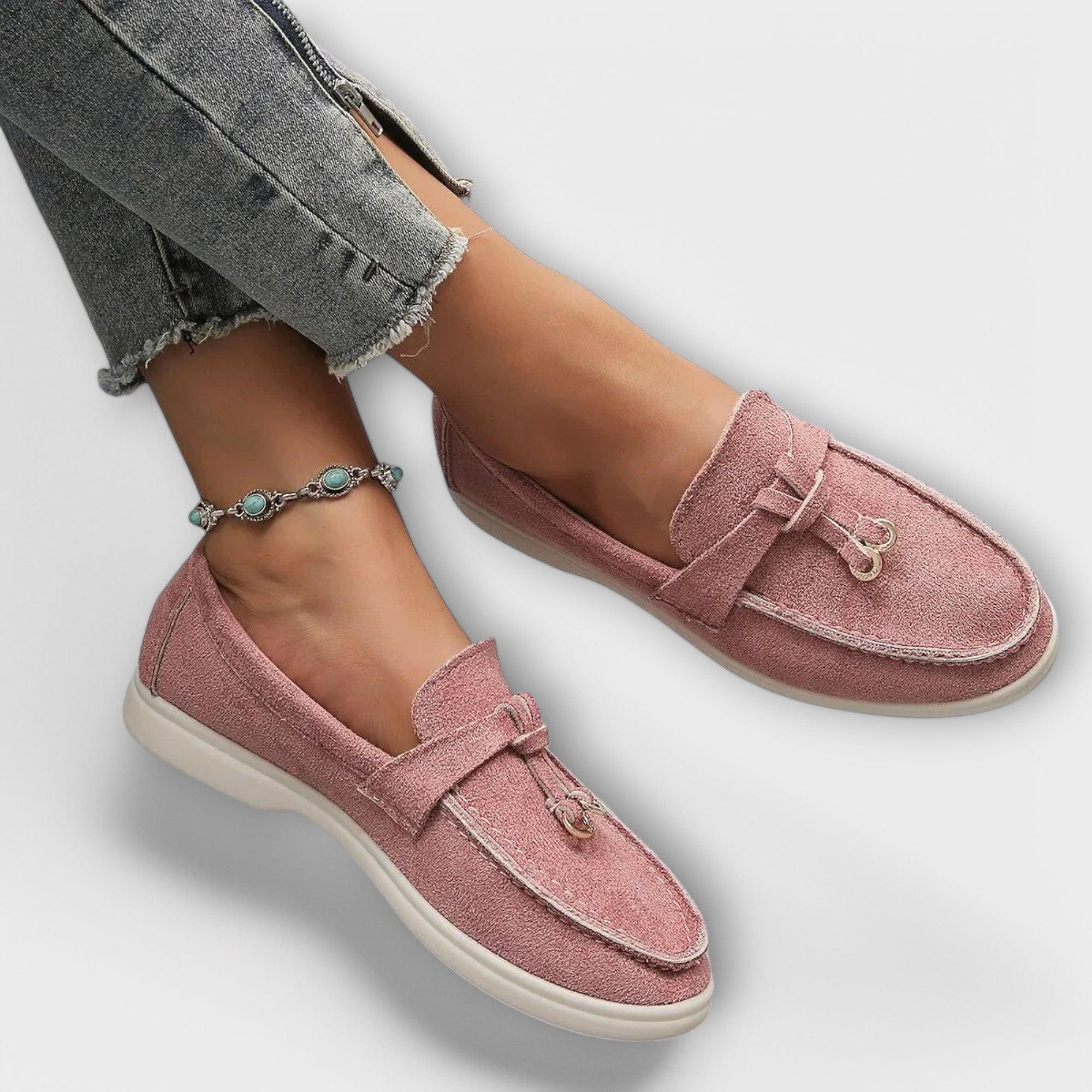 Selene | Women's Suede Flat Slip On Loafers