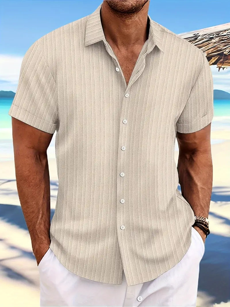 Dexter | Men's Short Sleeve Textured Button Down Shirt