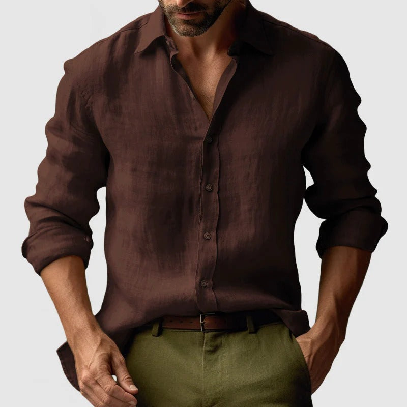 Tropez | Men's Linen Long Sleeve Button Up Shirt