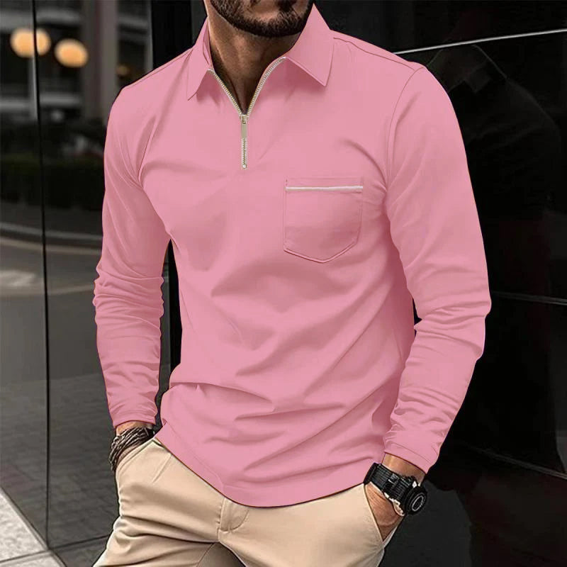 Jeremiah | Men's Long Sleeve Quarter Zip Polo Shirt