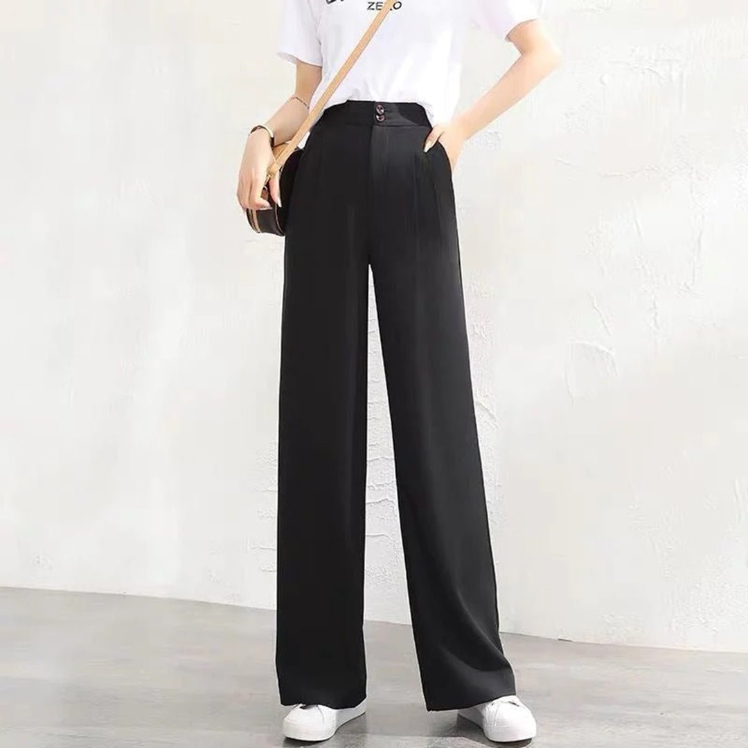 Elowyn | Women's High Waist Linen Wide Leg Trousers