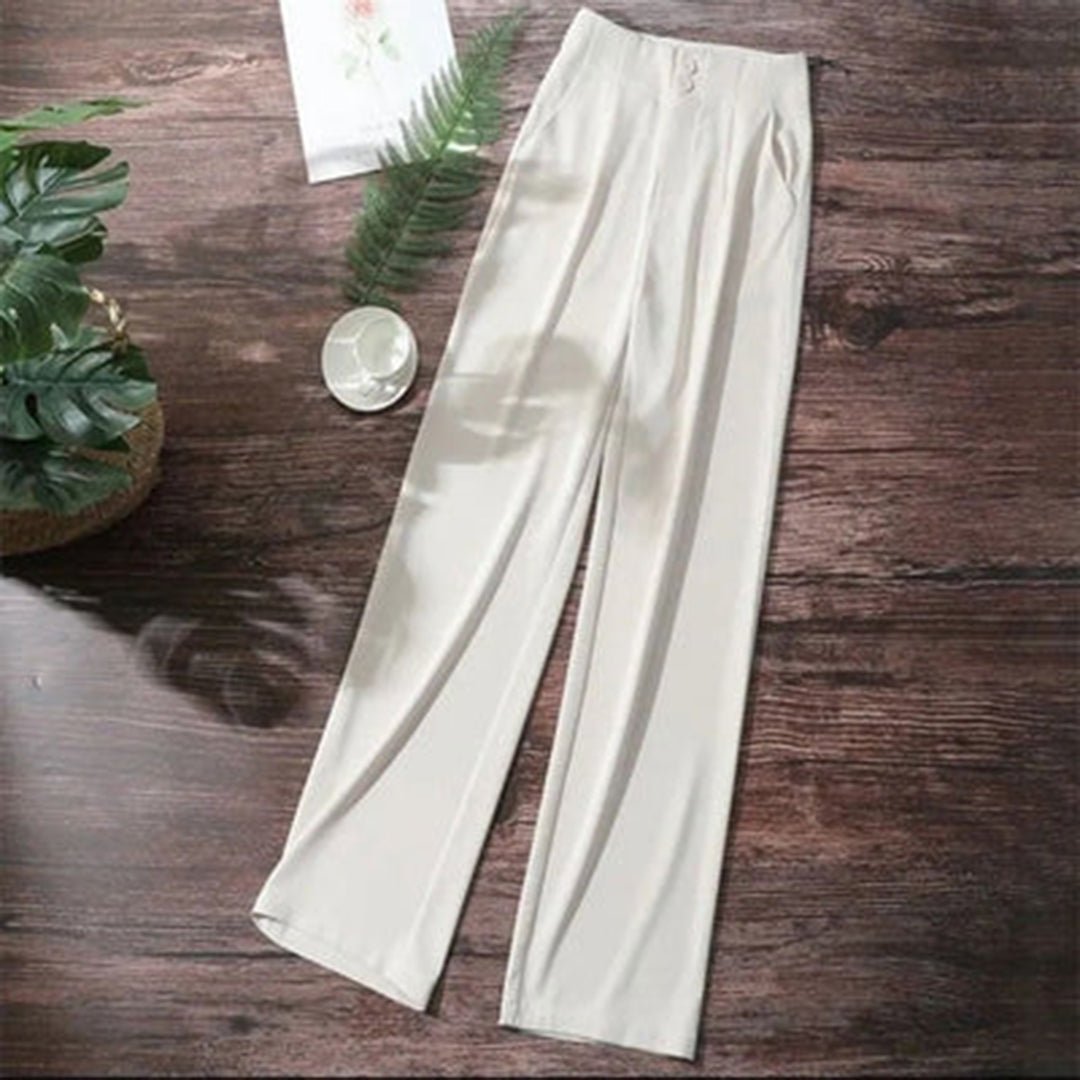 Elowyn | Women's High Waist Linen Wide Leg Trousers