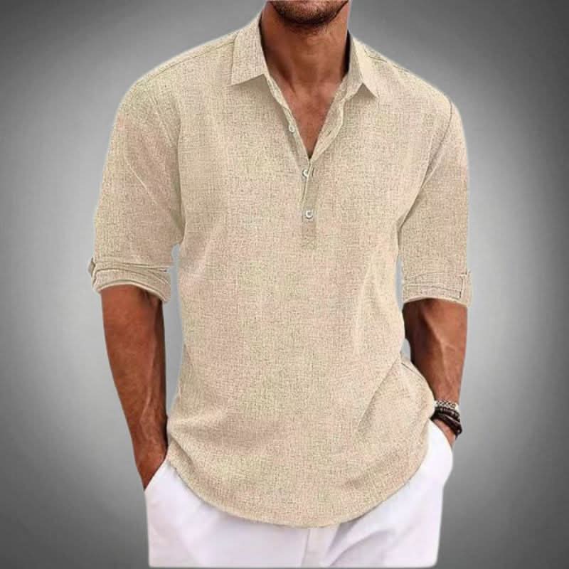 Henry | Men's Linen Long Sleeve Henley Shirt