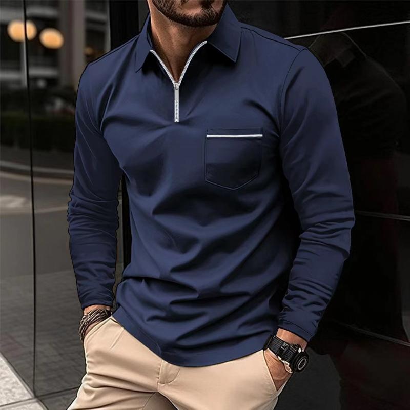 Jeremiah | Men's Long Sleeve Quarter Zip Polo Shirt