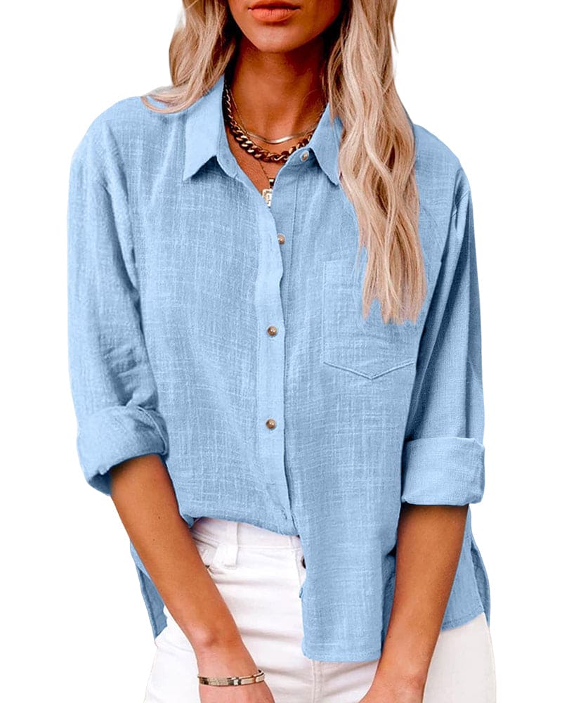 Tabitha | Women's Collared Long Sleeve Button Up Shirt