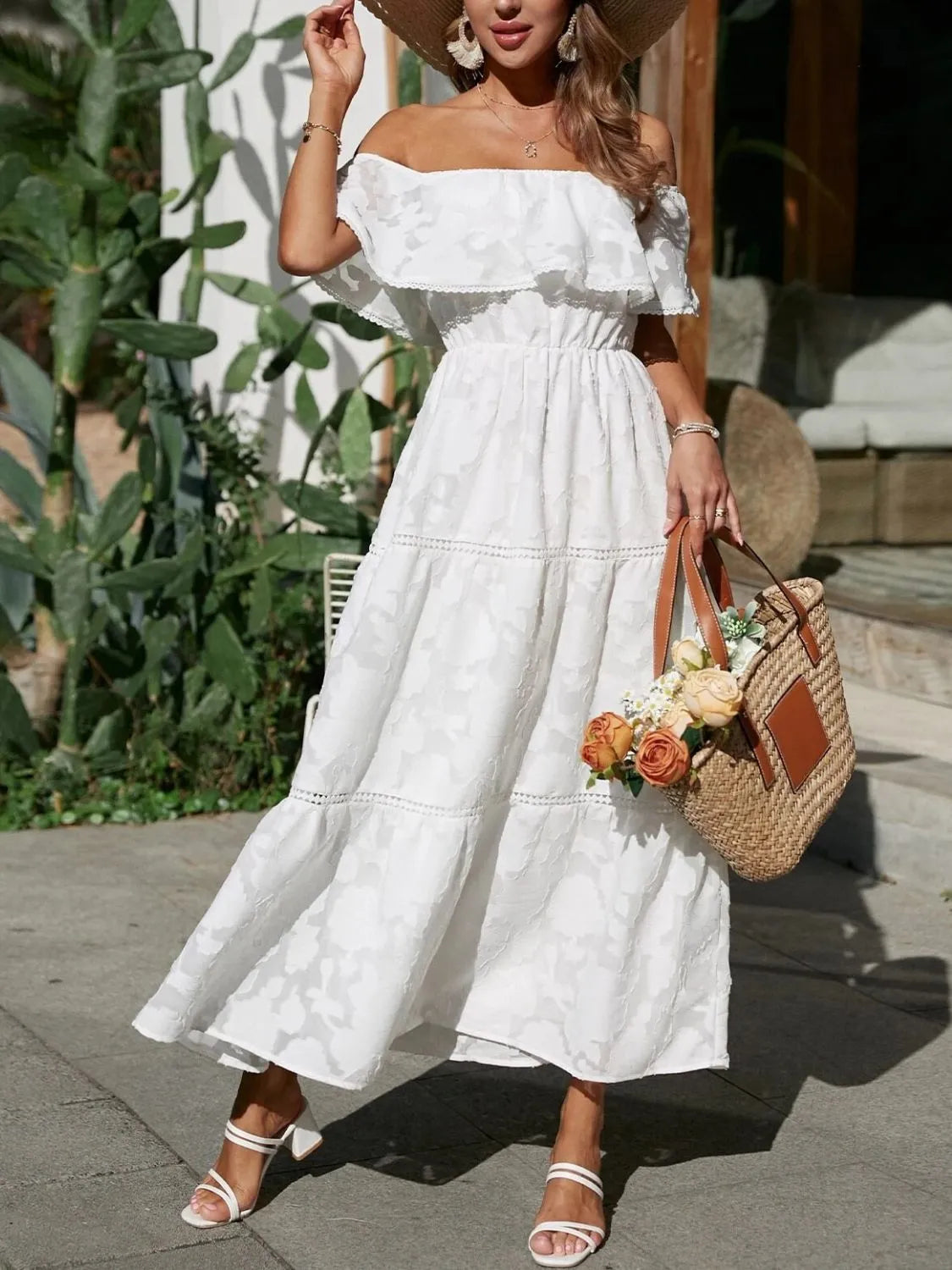 Evelina | Off-Shoulder Maxi Wedding Guest Dress