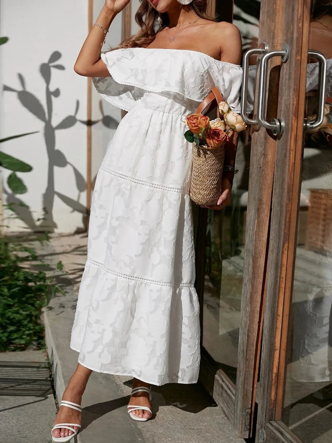 Evelina | Off-Shoulder Maxi Wedding Guest Dress