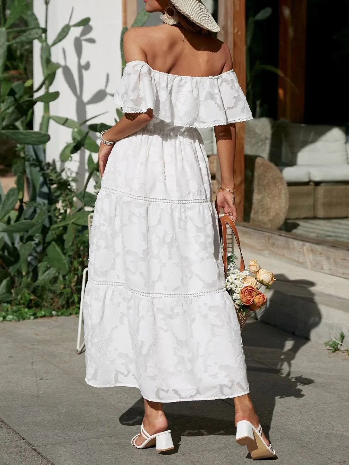 Evelina | Off-Shoulder Maxi Wedding Guest Dress