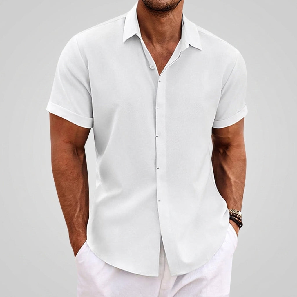 Theo | Linen Short Sleeve Button Up Shirt