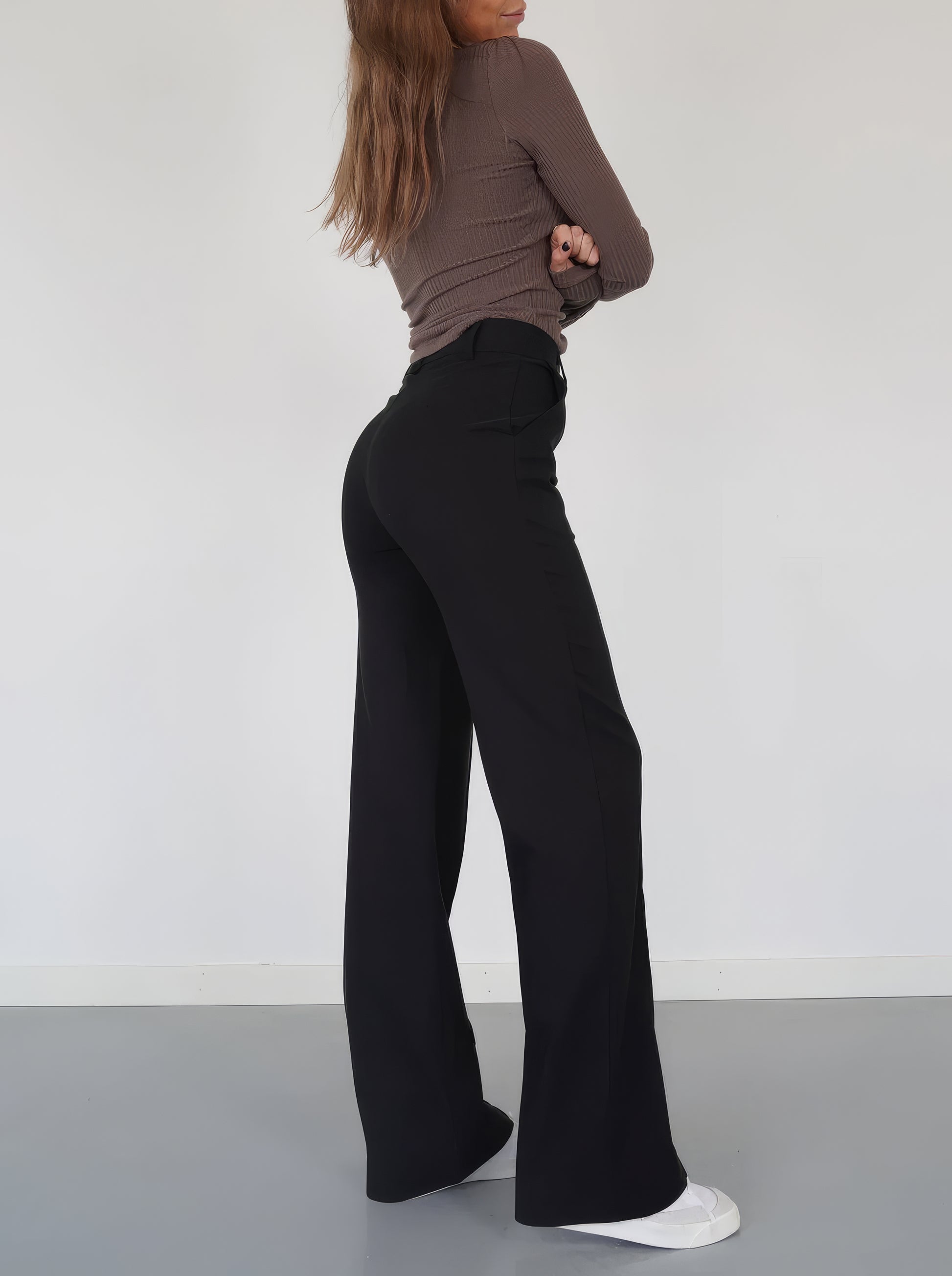 Elara | High-Waist Tailored Wide Leg Trousers
