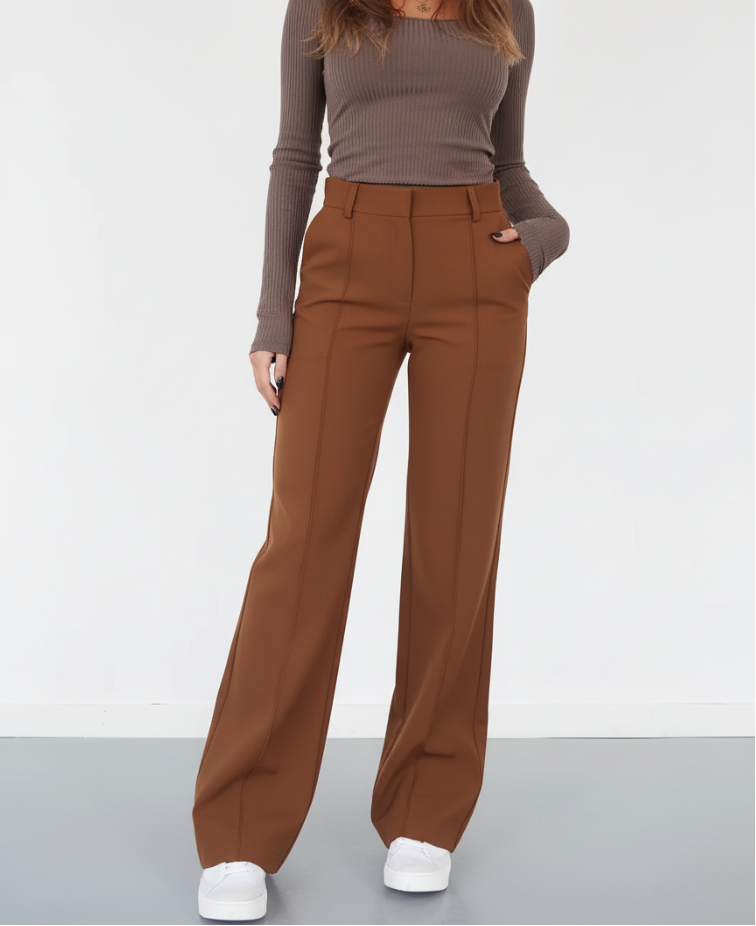 Elara | High-Waist Tailored Wide Leg Trousers