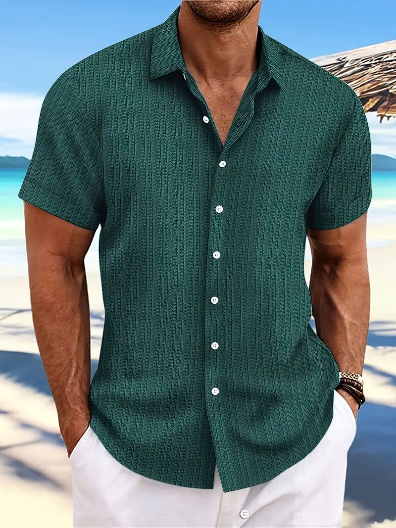 Dexter | Men's Short Sleeve Textured Button Down Shirt