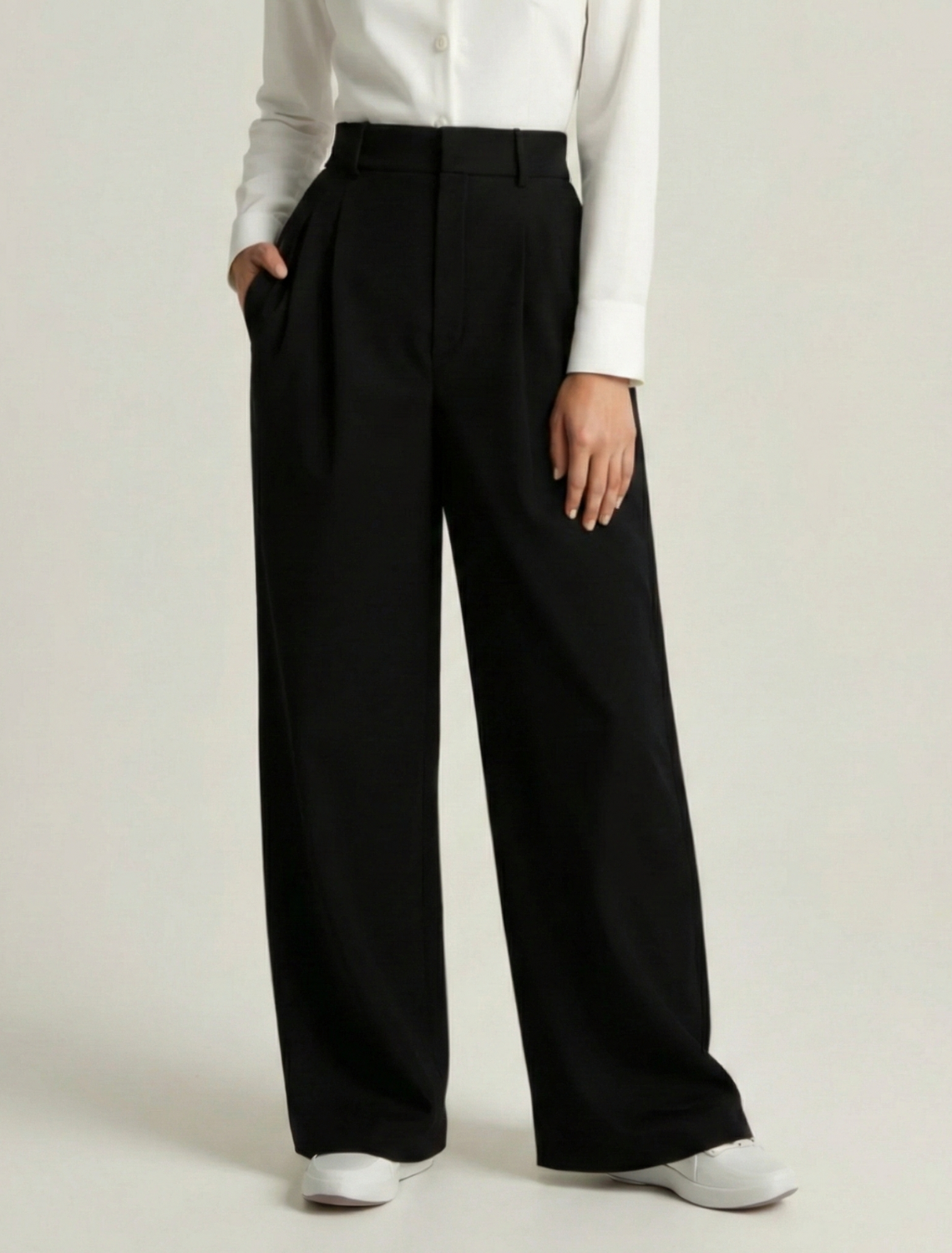 Sophia | High-Waist Pleated Wide Leg Trousers