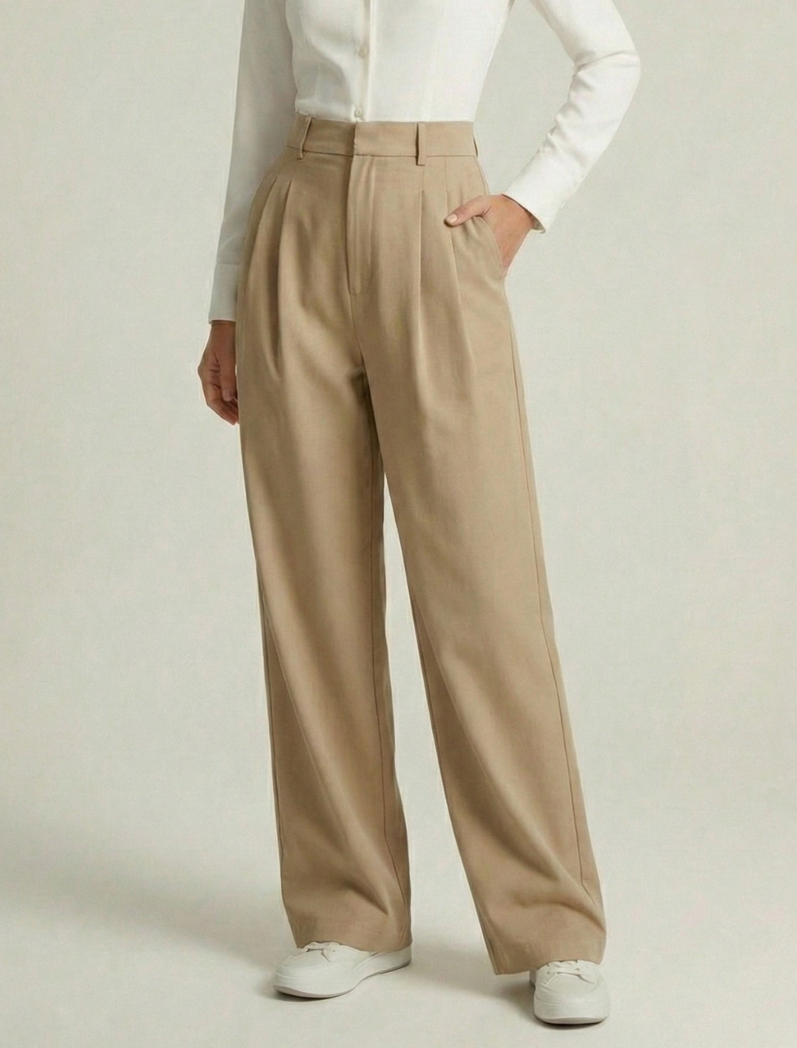 Sophia | High-Waist Pleated Wide Leg Trousers