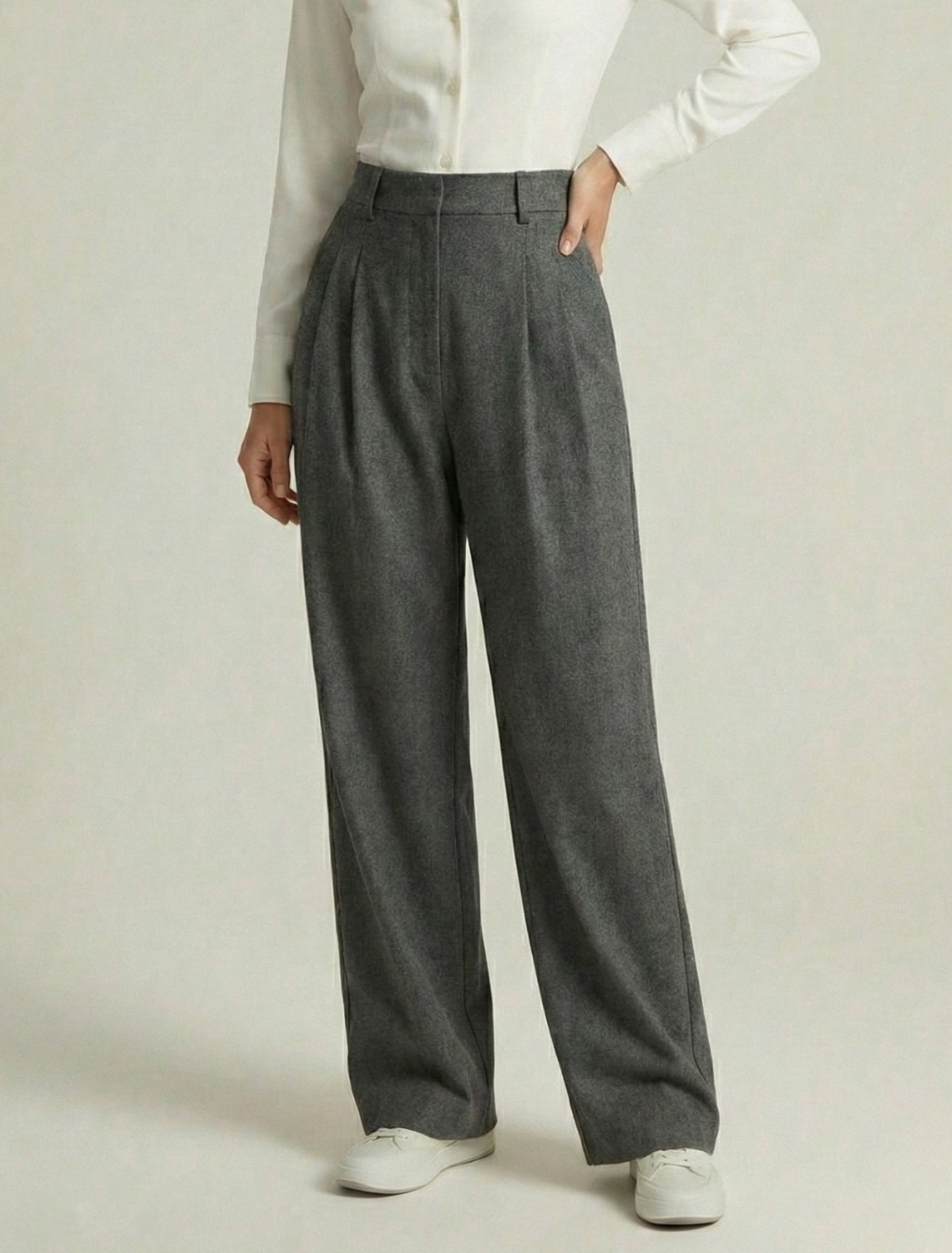 Sophia | High-Waist Pleated Wide Leg Trousers