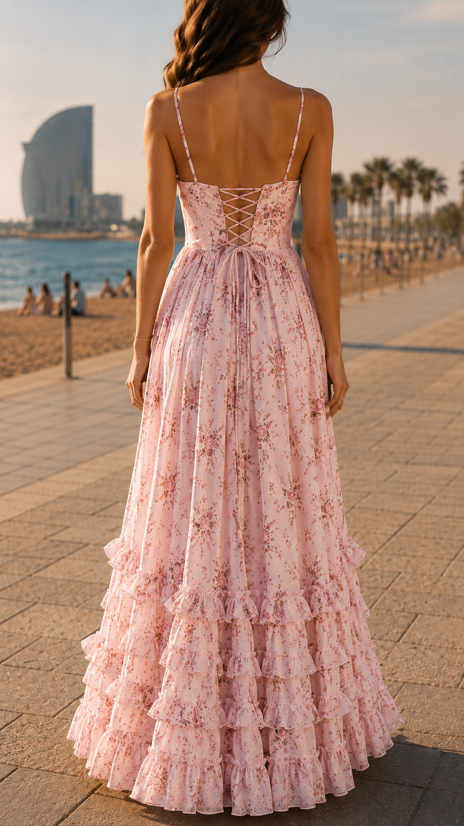 Isabella | Floral Corset Maxi Dress with Side Slit