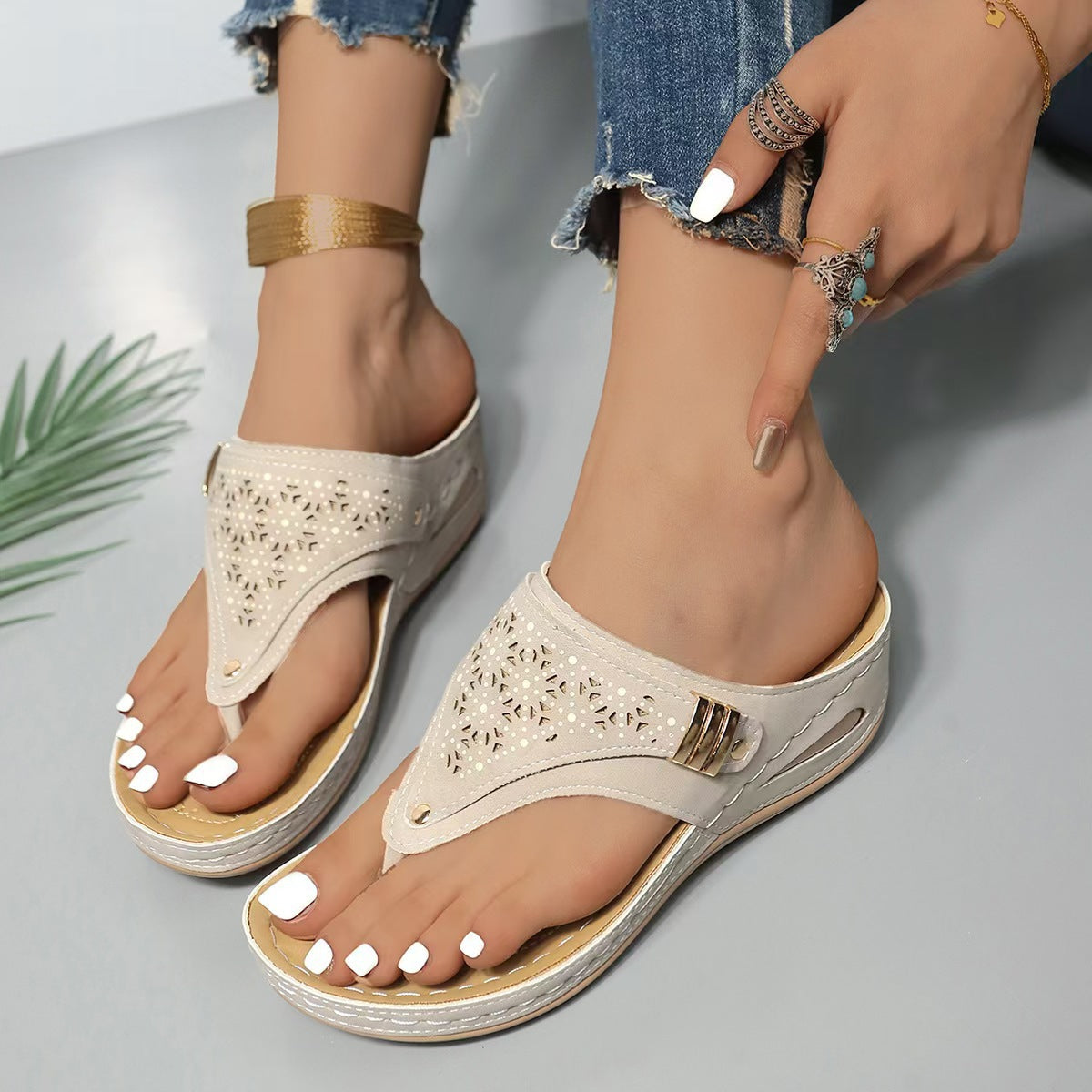 Marisol | Women's Comfort Wedge Flip Flop Sandals