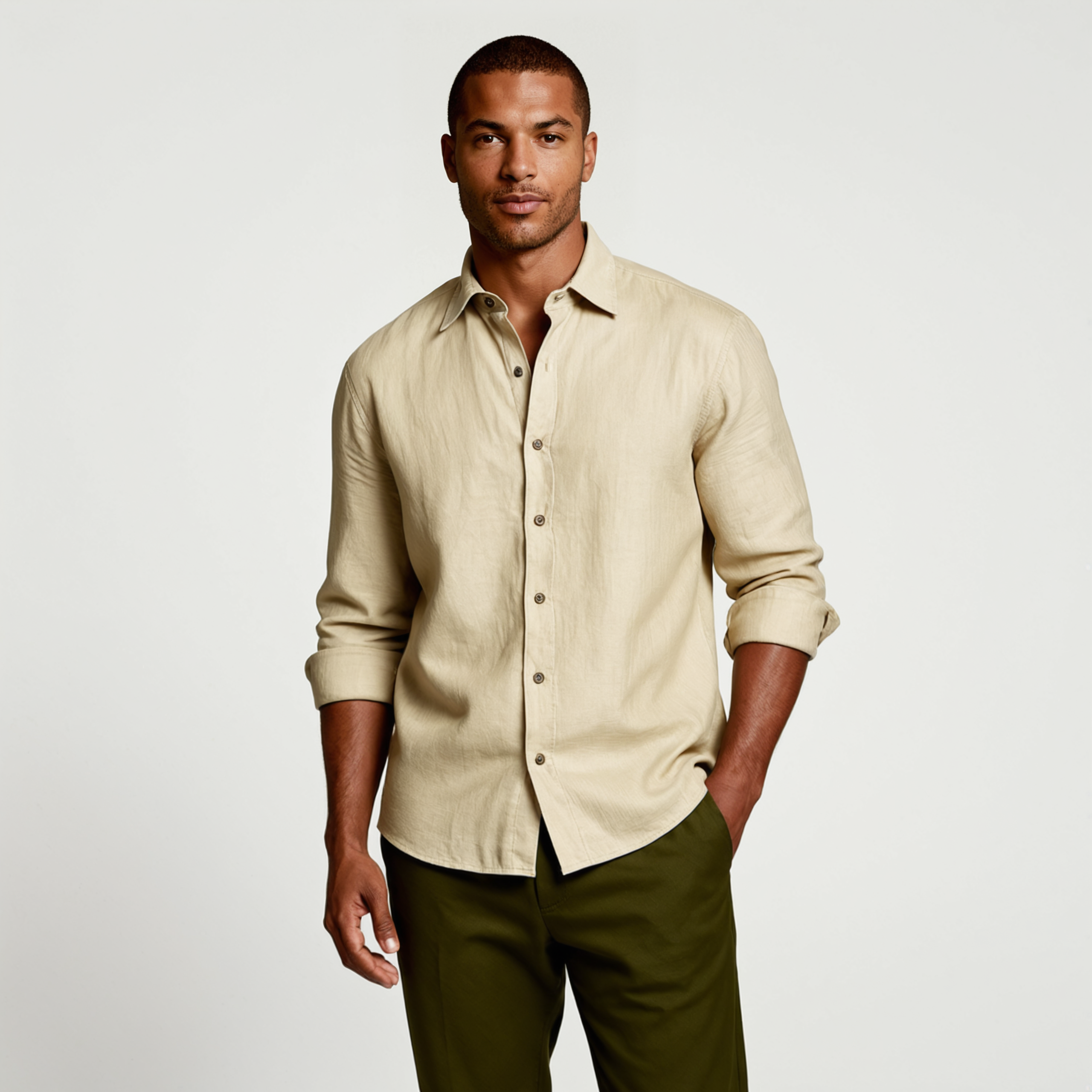 Tropez | Men's Linen Long Sleeve Button Up Shirt