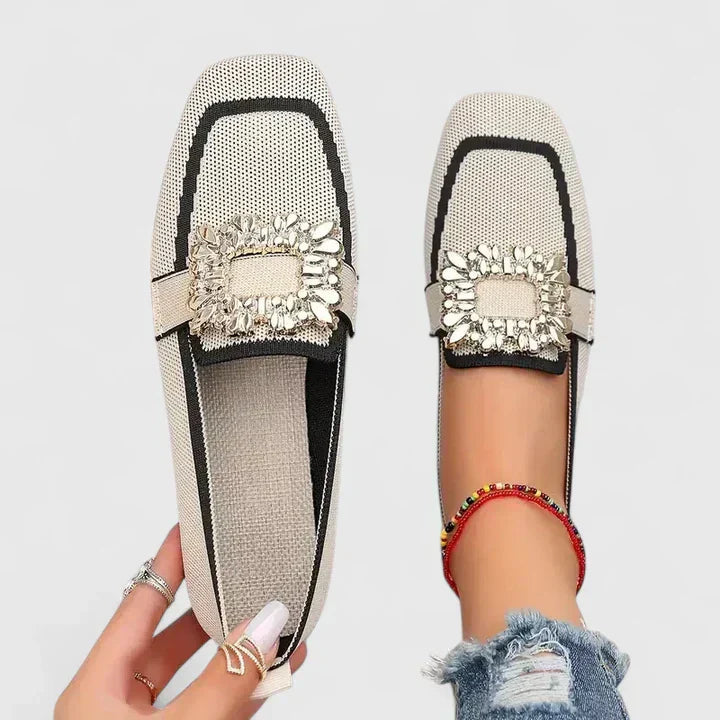 Celestine | Women's Embellished Square Toe Slip On Loafers