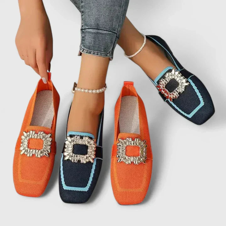 Celestine | Women's Embellished Square Toe Slip On Loafers