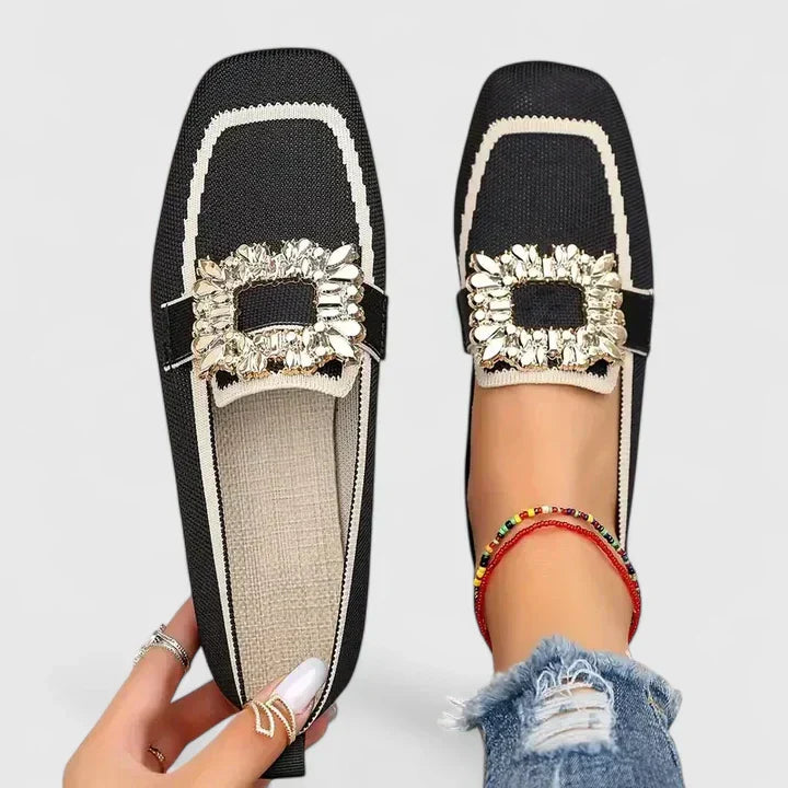 Celestine | Women's Embellished Square Toe Slip On Loafers