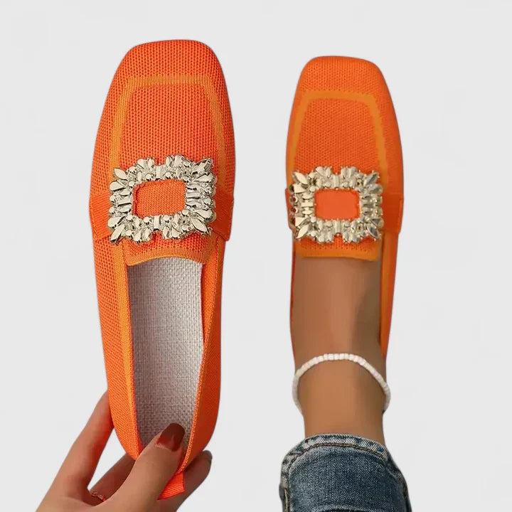 Celestine | Women's Embellished Square Toe Slip On Loafers