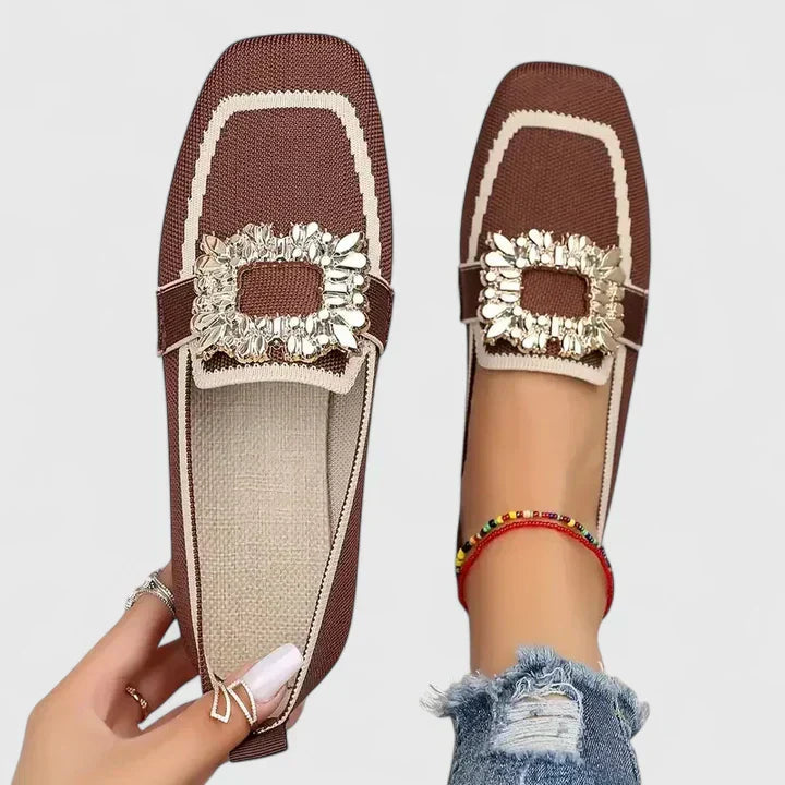Celestine | Women's Embellished Square Toe Slip On Loafers