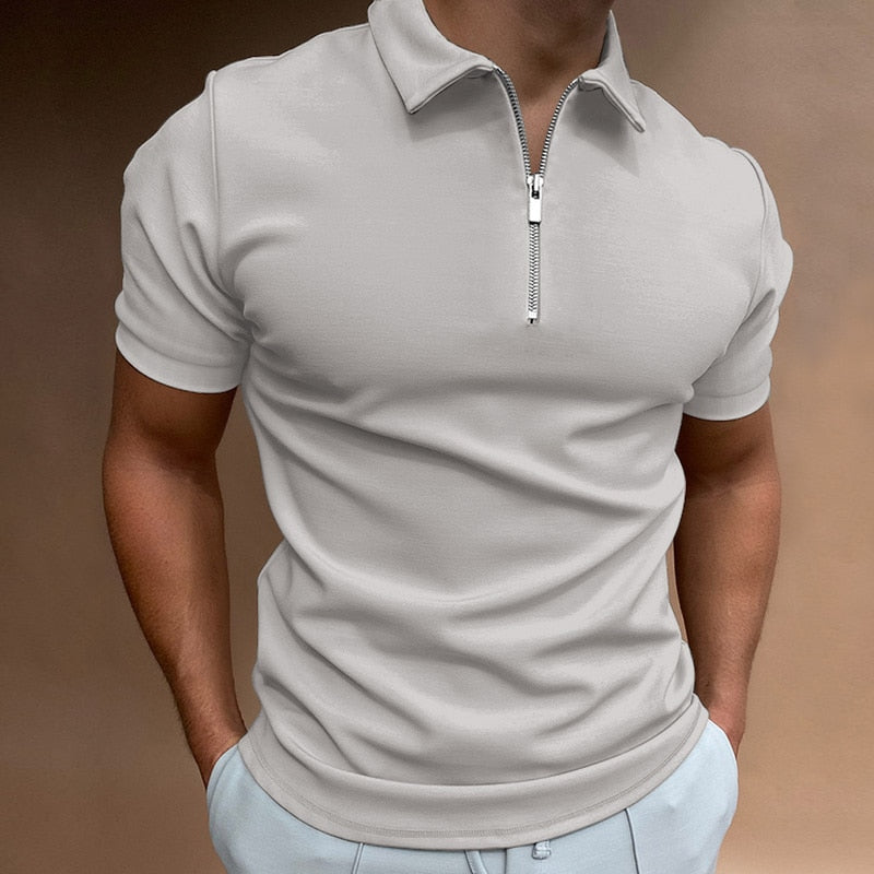 Marcus | Men's Short Sleeve Quarter Zip Polo Shirt