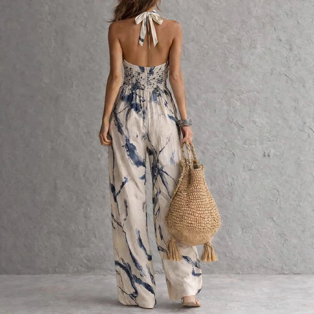 Aria | Floral Halter Maxi Dress Beach Vacation Dress