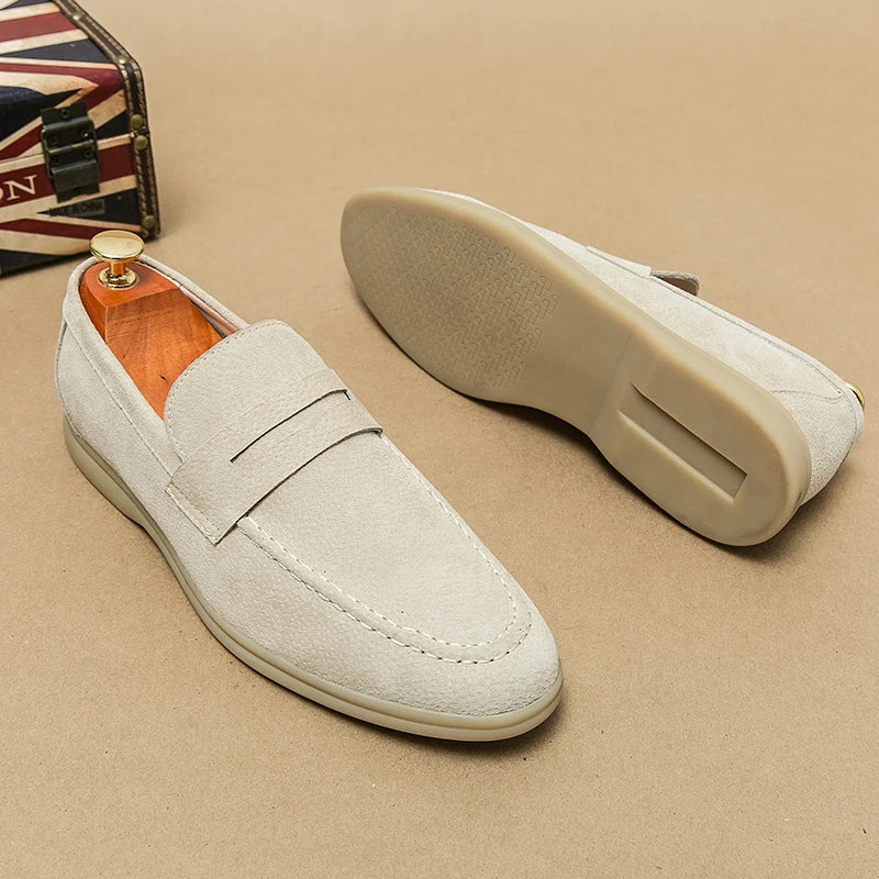 Theo | Men's Suede Penny Slip On Loafers